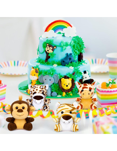 Elcoho 14 Piezas Juguetes de Peluche Animales Selva 9.52 cm