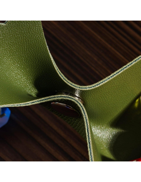 Bandeja de Dados KSNDie de Cuero Plegable Verde para D&D