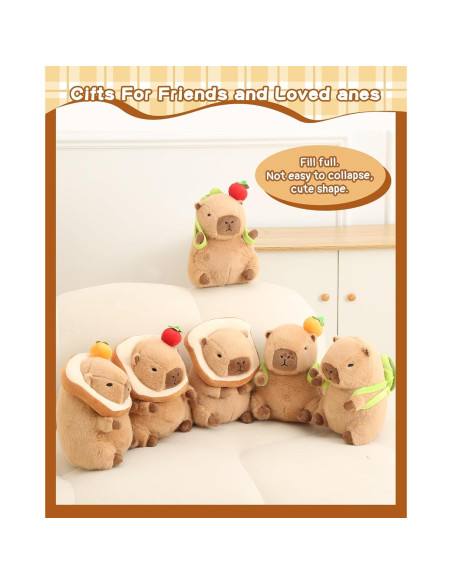 Peluche Capybara Bestsea con Mochila de Tortuga 25x15 cm Peluche Capybara Bestsea con Mochila de Tortuga 25x15 cm