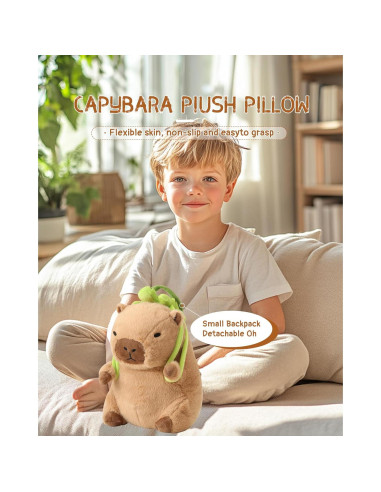 Almohada de Capibara de Peluche Bestsea 30 cm Suave Decorativa