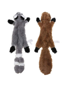 Set de Juguetes para Perros Sin Relleno PDTO - Mapache y Ardilla 40 cm
