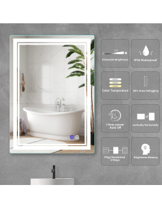 Espejo de Baño LED Butylux 71x51 cm con Anti-vaho y Regulable 2