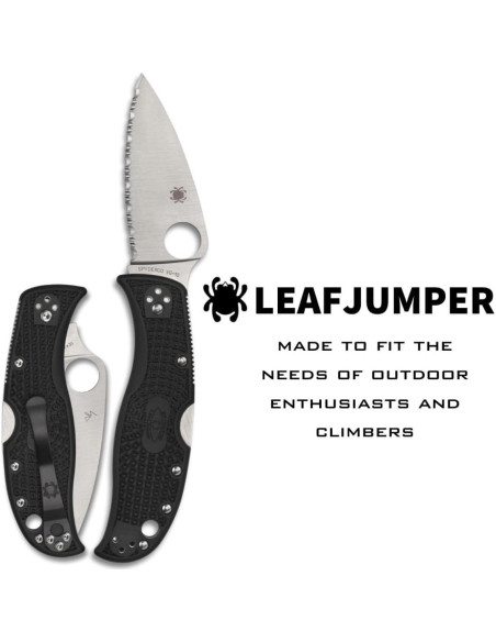 Cuchillo de bolsillo Spyderco Leafjumper VG-10 85g FRN negro