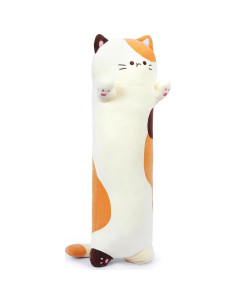 Almohada de Gato de Peluche MIAOHAHA 90cm Beige Suave 2
