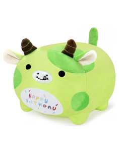 Almohada de Felpa Feliz Cumpleaños Vaca Aguacate 40 cm