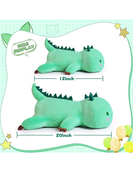 Almohada de Peluche Dinosaurio SNOWOLF 50.8 cm Verde Kawaii Almohada de Peluche Dinosaurio SNOWOLF 50.8 cm Verde Kawaii