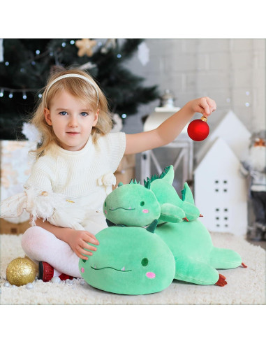 Almohada de Peluche Dinosaurio SNOWOLF 50.8 cm Verde Kawaii