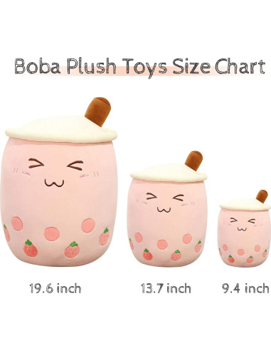 Muñeco de Peluche Boba VHYHCY Taza de Leche Rosa 24 cm