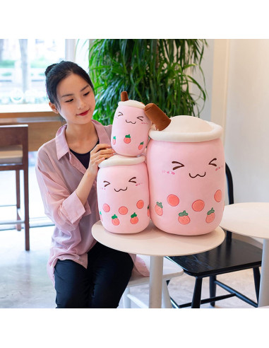 Muñeco de Peluche Boba VHYHCY Taza de Leche Rosa 24 cm