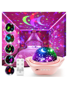 Luz Nocturna PIKOY Recargable para Niños 90 Modos Rosa