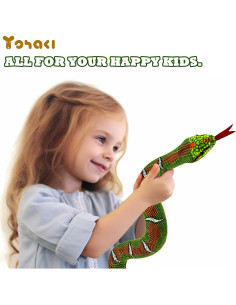 Juguete de Peluche Serpiente YOHAKI 150 cm Verde Realista 2