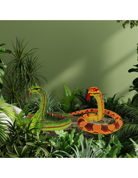 Juguete de Peluche Serpiente YOHAKI 150 cm Verde Realista