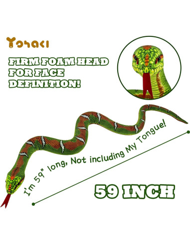 Juguete de Peluche Serpiente YOHAKI 150 cm Verde Realista