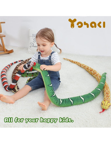 Juguete de Peluche Serpiente YOHAKI 150 cm Verde Realista