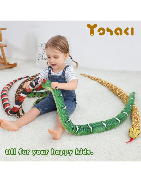 Juguete de Peluche Serpiente YOHAKI 150 cm Verde Realista