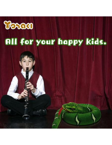 Juguete de Peluche Serpiente YOHAKI 150 cm Verde Realista