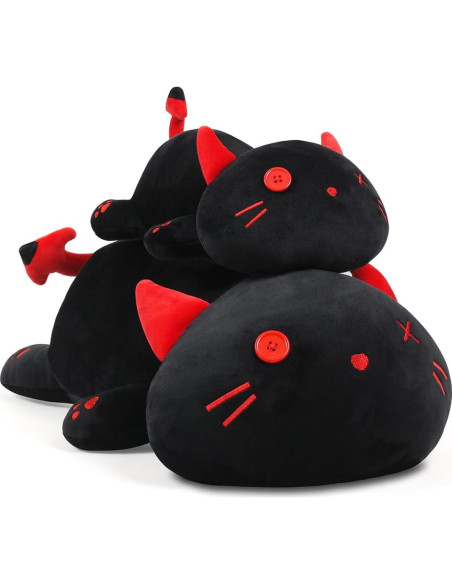 Gato Negro de Peluche SNOWOLF 50 cm Suave y Kawaii Gato Negro de Peluche SNOWOLF 50 cm Suave y Kawaii