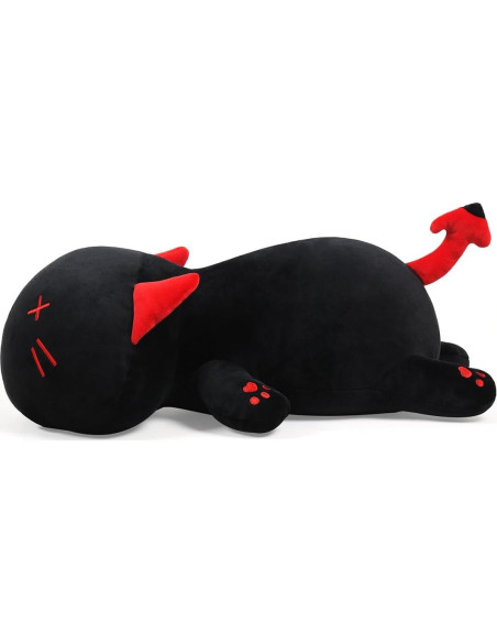 Gato Negro de Peluche SNOWOLF 50 cm Suave y Kawaii Gato Negro de Peluche SNOWOLF 50 cm Suave y Kawaii