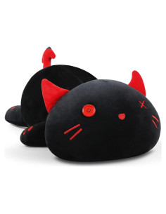 Gato Negro de Peluche SNOWOLF 30 cm Suave y Kawaii