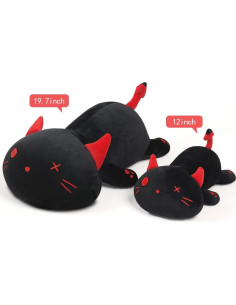 Gato Negro de Peluche SNOWOLF 30 cm Suave y Kawaii 2