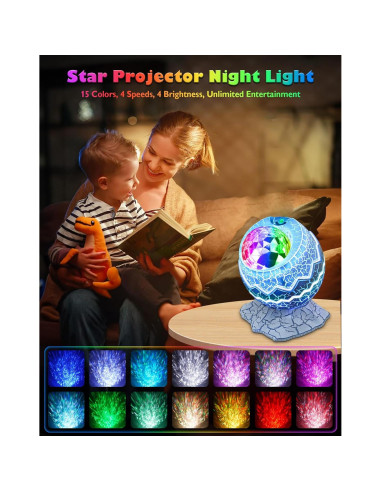 Proyector Galáctico Rossetta Luz Nocturna 16x16 cm Bluetooth