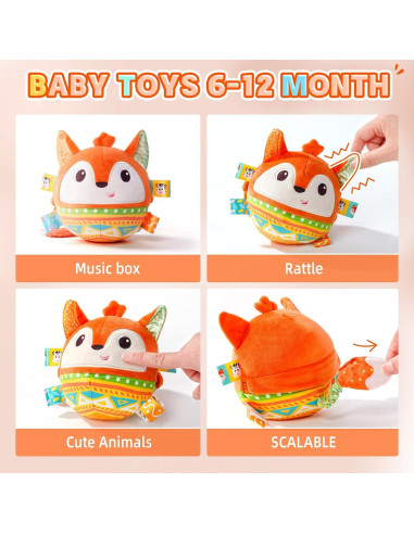 Juguete Musical de Peluche Koty Zorro Naranja 0-8 Años