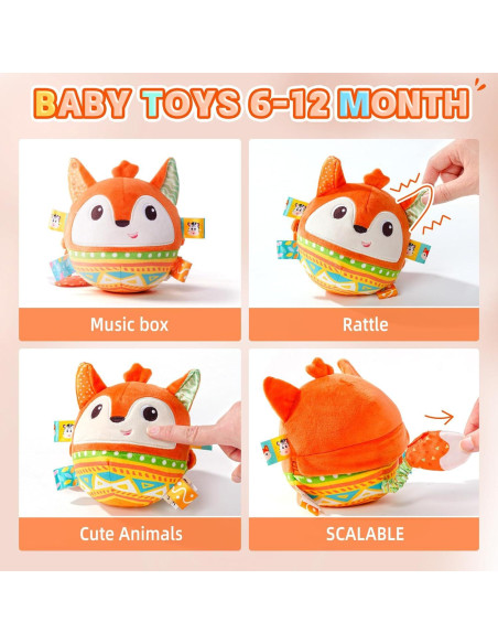 Juguete Musical de Peluche Koty Zorro Naranja 0-8 Años