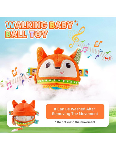 Juguete Musical de Peluche Koty Zorro Naranja 0-8 Años