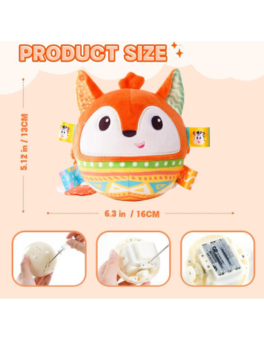 Juguete Musical de Peluche Koty Zorro Naranja 0-8 Años