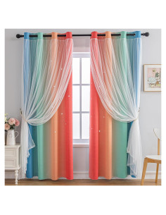 Cortina Opaca Anytime Arcoíris 1 Panel 132x160 cm