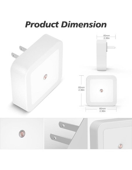 Luz Nocturna Enchufable Sujeet Rosa 4 Piezas LED 50 Lúmenes