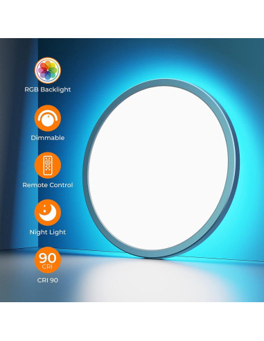 Luz de Techo LED RGB Annaror 30,48 cm Regulable 24W