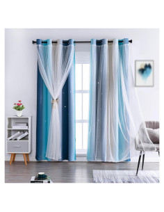 Cortina Opaca Anytime 1 Panel Azul 132x213 cm para Niñas