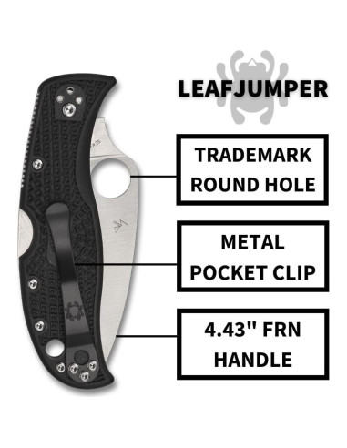 Cuchillo de bolsillo Spyderco Leafjumper VG-10 85g FRN negro