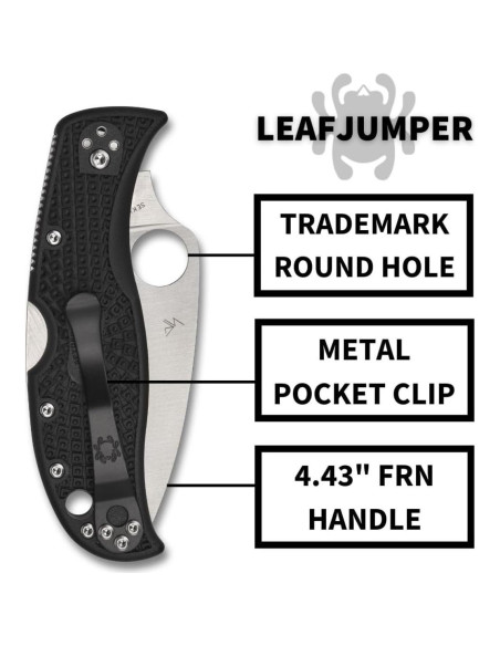 Cuchillo de bolsillo Spyderco Leafjumper VG-10 85g FRN negro