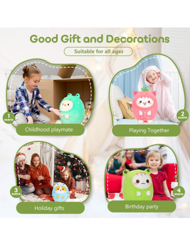 Almohada de Rana de Peluche Alayger 20 cm para Gato Kawaii