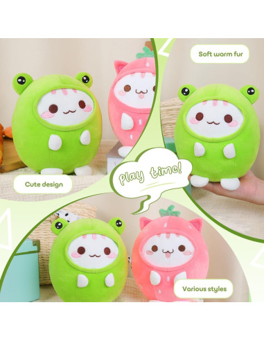 Almohada de Rana de Peluche Alayger 20 cm para Gato Kawaii