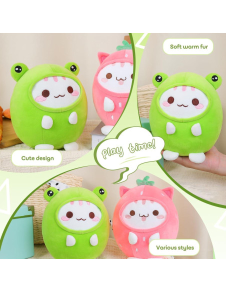 Almohada de Rana de Peluche Alayger 20 cm para Gato Kawaii