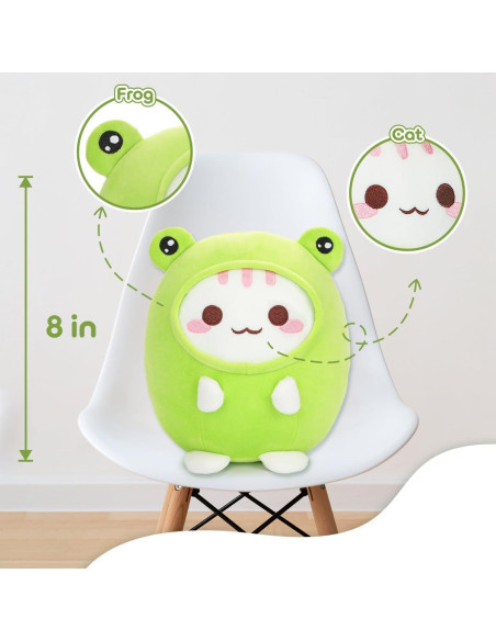 Almohada de Rana de Peluche Alayger 20 cm para Gato Kawaii