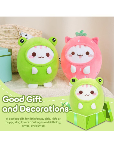 Almohada de Rana de Peluche Alayger 20 cm para Gato Kawaii