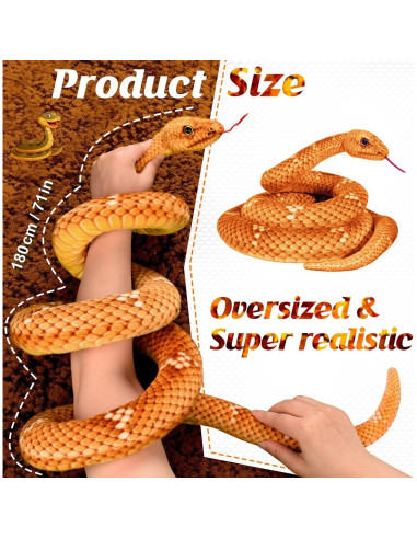 Peluche de Serpiente MGZTTHW 180 cm Realista para Niños