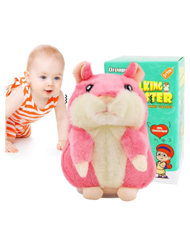 Hámster Hablante Qrooper Rosa 16.5 cm Juguete Interactivo