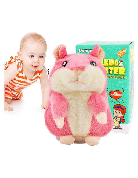 Hámster Hablante Qrooper Rosa 16.5 cm Juguete Interactivo