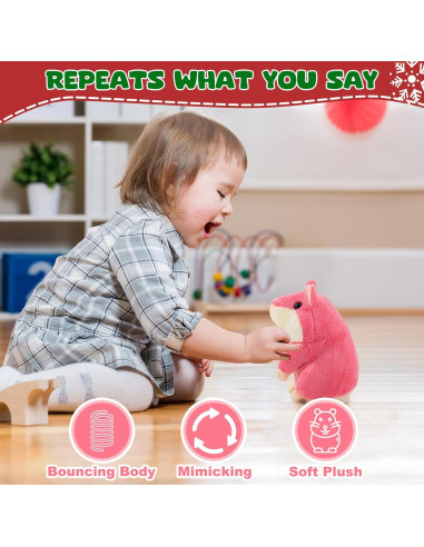 Hámster Hablante Qrooper Rosa 16.5 cm Juguete Interactivo