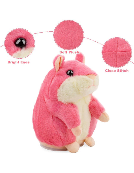 Hámster Hablante Qrooper Rosa 16.5 cm Juguete Interactivo