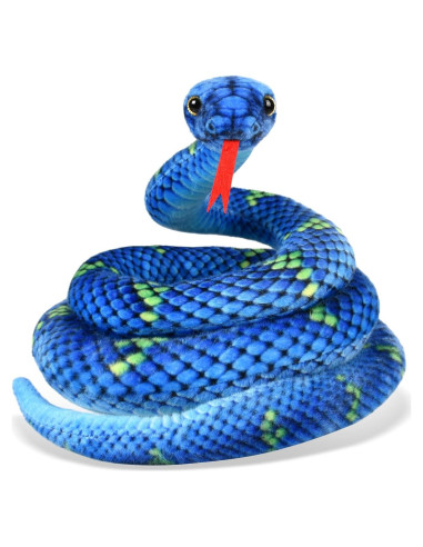 Peluche Serpiente Gigante Azul 68 cm Realista MGZTTHW