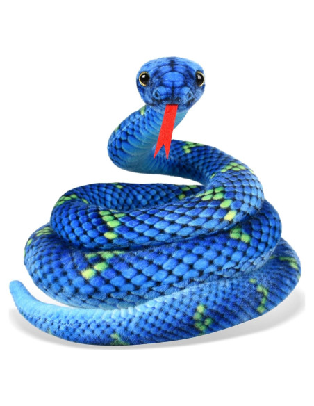 Peluche Serpiente Gigante Azul 68 cm Realista MGZTTHW Peluche Serpiente Gigante Azul 68 cm Realista MGZTTHW