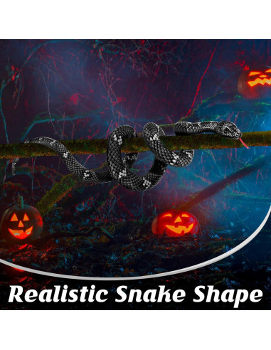 Peluche Serpiente Gigante MGZTTHW 70 cm Realista Negro