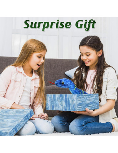 Peluche Serpiente Gigante Azul 68 cm Realista MGZTTHW