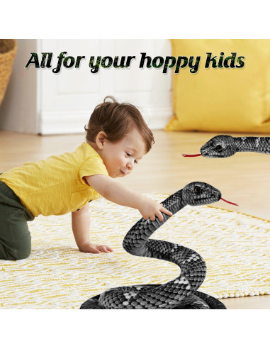Peluche Serpiente Gigante MGZTTHW 70 cm Realista Negro